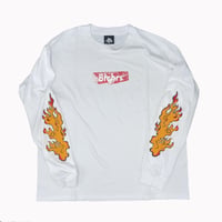 NORTH SIDE BUTCHERS  STEAK BOX LOGO  LONG SLEEVE T-shirt  WHITE