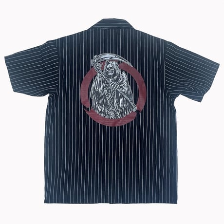 NORTH SIDE BUTCHERS『"MOTTAINAI" REAPER』STRIPE WORKshirt BLACK