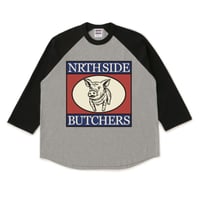 NORTH SIDE BUTCHERS "VICTORY" BASEBALL T-shirt  BLACKxGRAY