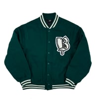 NORTH SIDE BUTCHERS"B" MELTON STADIUM JACKET BILLIARDS GREEN