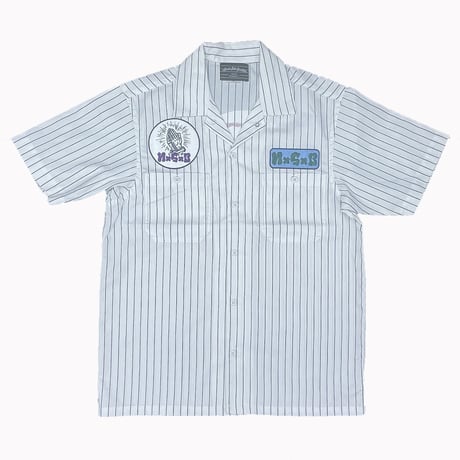 NORTH SIDE BUTCHERS『"MOTTAINAI" REAPER』STRIPE WORKshirt WHITE