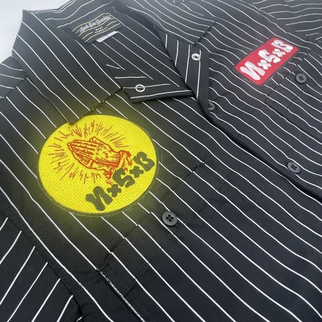 NORTH SIDE BUTCHERS『"MOTTAINAI" REAPER』STRIPE WORKshirt BLACK