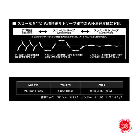 GANCRAFT / ガンクラフト　【 JOINTED CLAW SHIFT263 F KIWAMI / ジョインテッドクロー シフト263 F 極 】フェイントグローシャッド