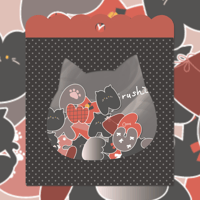 【無料デジタルステッカー】くろねこちゃんABC