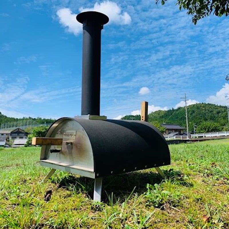 ピザ窯　　ピザオーブン カブト　煙突付き 黒 楽天市場】【予約注文】ポータブルピザオーブン KABUTO かぶと