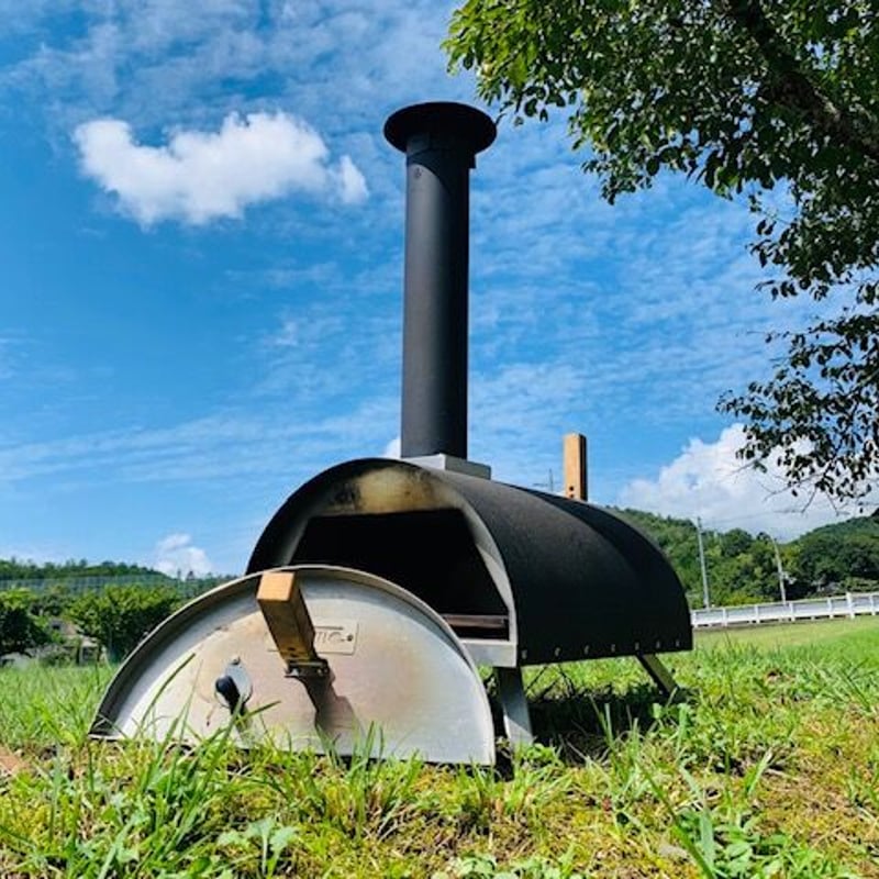 ピザ窯　　ピザオーブン カブト　煙突付き 黒 楽天市場】【ピザオーブン KABUTO 木質ペレットおまけ付】ファイヤー