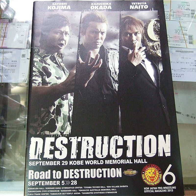 新日本プロレス Road to DESTRUCTION2013パンフレット（当日対戦カード