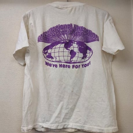 ヘッドハンターズ（IWA JAPAN時代）当時モノピクチャーTシャツ XL 42表記（Sサイズ程度）（ヘッドハンターズA＆B直筆サイン入り）