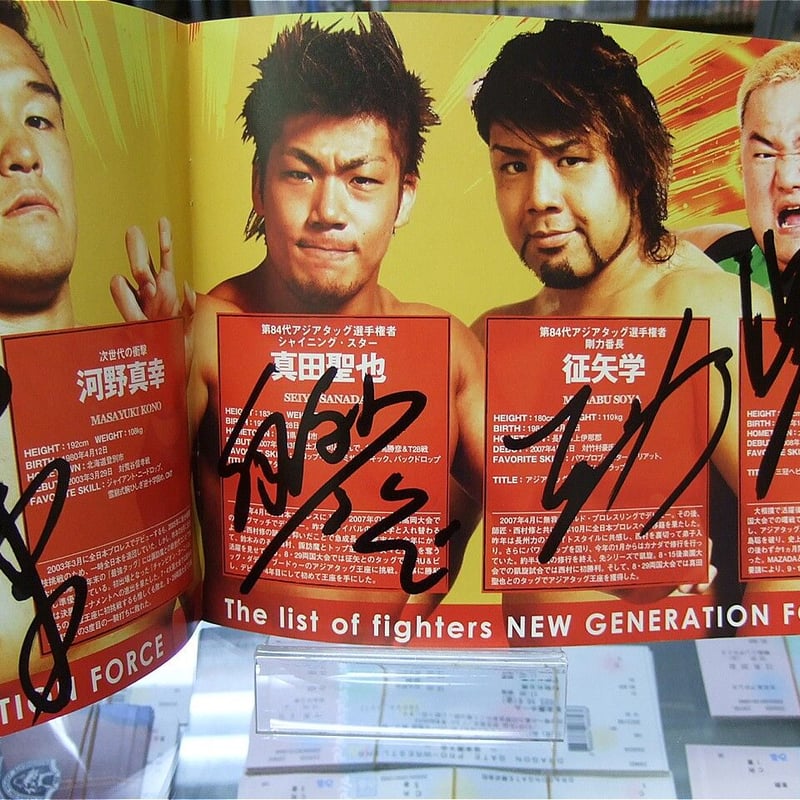 全日本プロレス2010フラッシングツアーパンフレット（14選手直筆サイン  