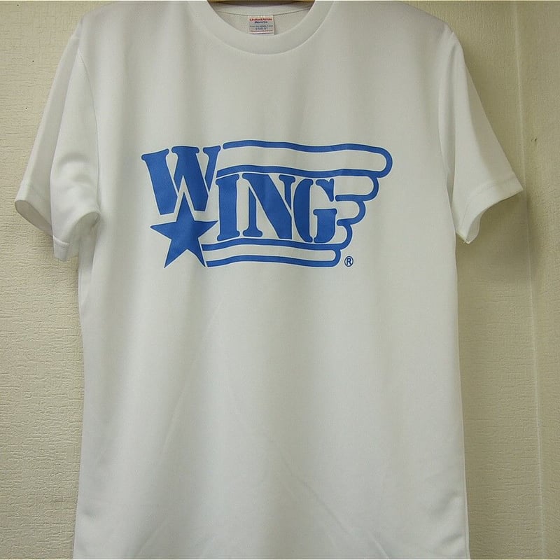 W☆INGロゴ・マーク・ドライアスレチックTシャツ ホワイト 