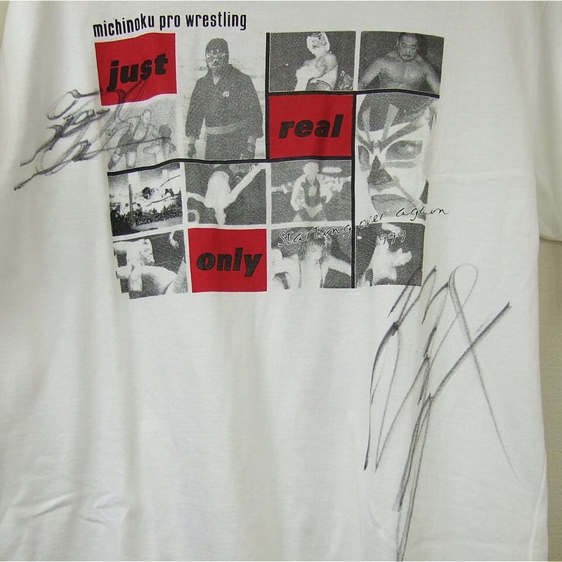 みちのくプロレス当時モノフォトTシャツ（4代目タイガーマスク