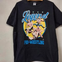 藤波辰爾、長州力、初代タイガーマスク レジェンドプロレスイラストTシャツ XLサイズ