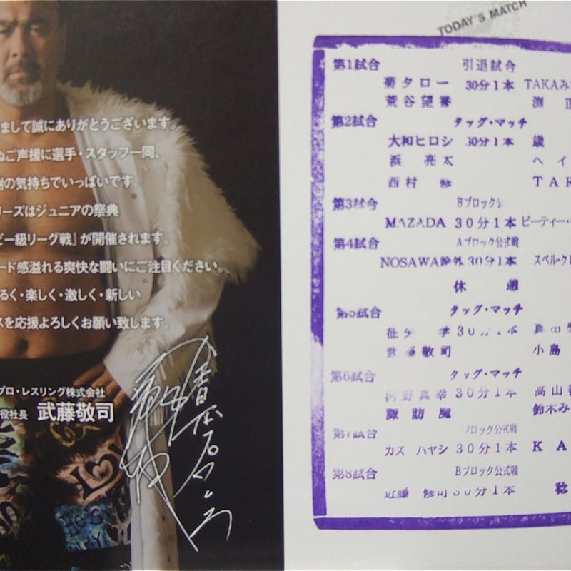 全日本プロレス サマーアクションシリーズ2009パンフレット（荒谷望誉