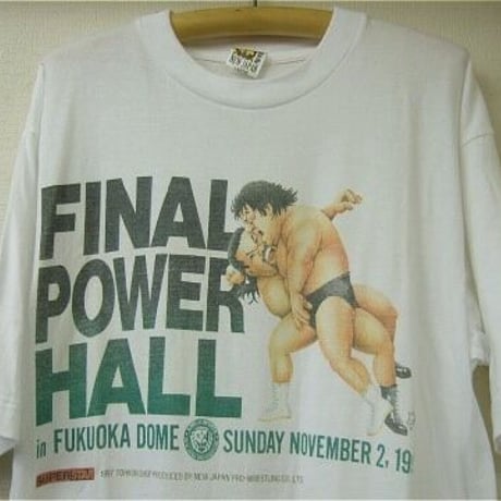 長州力 FINAL POWER HALL in FUKUOKA DOME 大会記念Tシャツ （坂井永年氏イラスト） Lサイズ