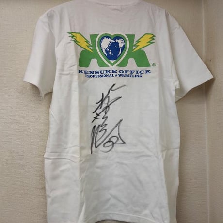 佐々木健介 VOLCANO ERUPTION Tシャツ（北斗晶直筆サイン入り）Mサイズ