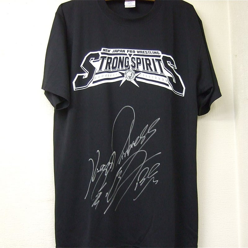 新日本プロレス STRONG SPIRITSロゴメッシュTシャツ（EVIL直筆サイン 