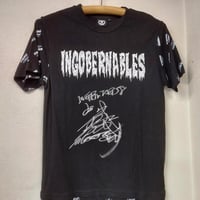 ロス・インゴベルナブレス・デ・ハポン ロゴTシャツ Sサイズ（BUSHI直筆サイン入り＊IWGPジュニアタッグver）
