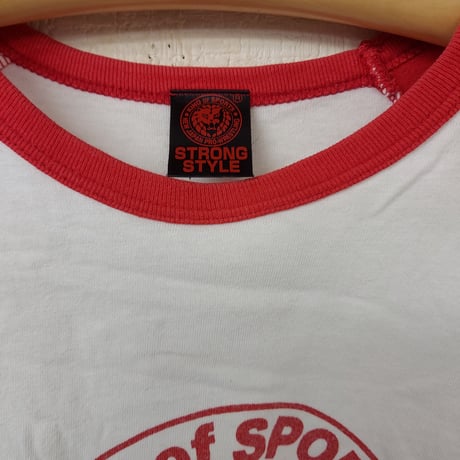 新日本プロレス ライオンマークラグランTシャツ（STRONG STYLEタグ）サイズ表記なし（M～Lサイズ程度）