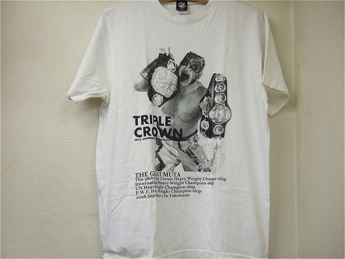 グレート・ムタ＆武藤敬司 三冠ヘビー・IWGPヘビー同時戴冠記念Tシャツ  