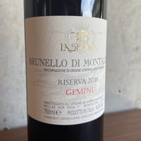 2016  Brunello di Montalcino Riserva, Gemini　　ブルネロ・ディ・モンタルチーノ、リゼルヴァ、ジェミニ