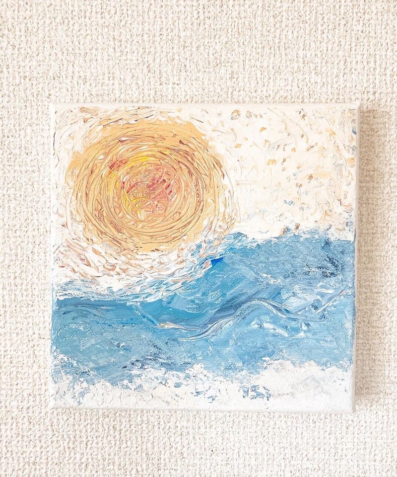 抽象画】太陽さんのお出ましを海で。の絵-sun with sea | CEーart