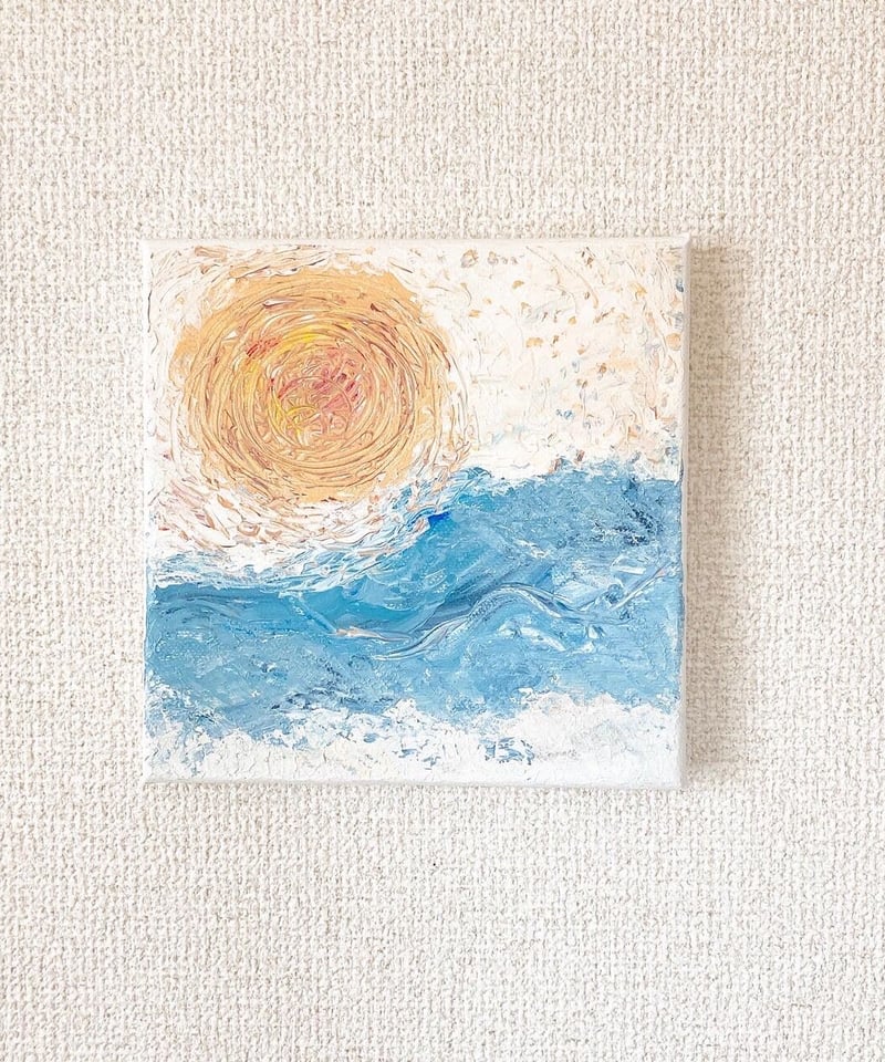 抽象画】太陽さんのお出ましを海で。の絵-sun with sea | CEーart