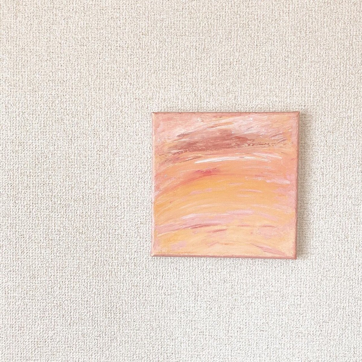 油絵（抽象画）空 原画 油絵 希望降り注ぐ空 リンゴのアート 抽象画 F0号 ブルー