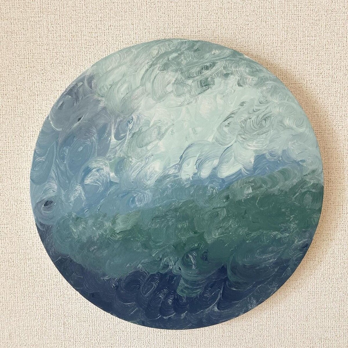 油絵（抽象画）Ｆ8 地球 抽象画】地球の絵-earth | CEーart