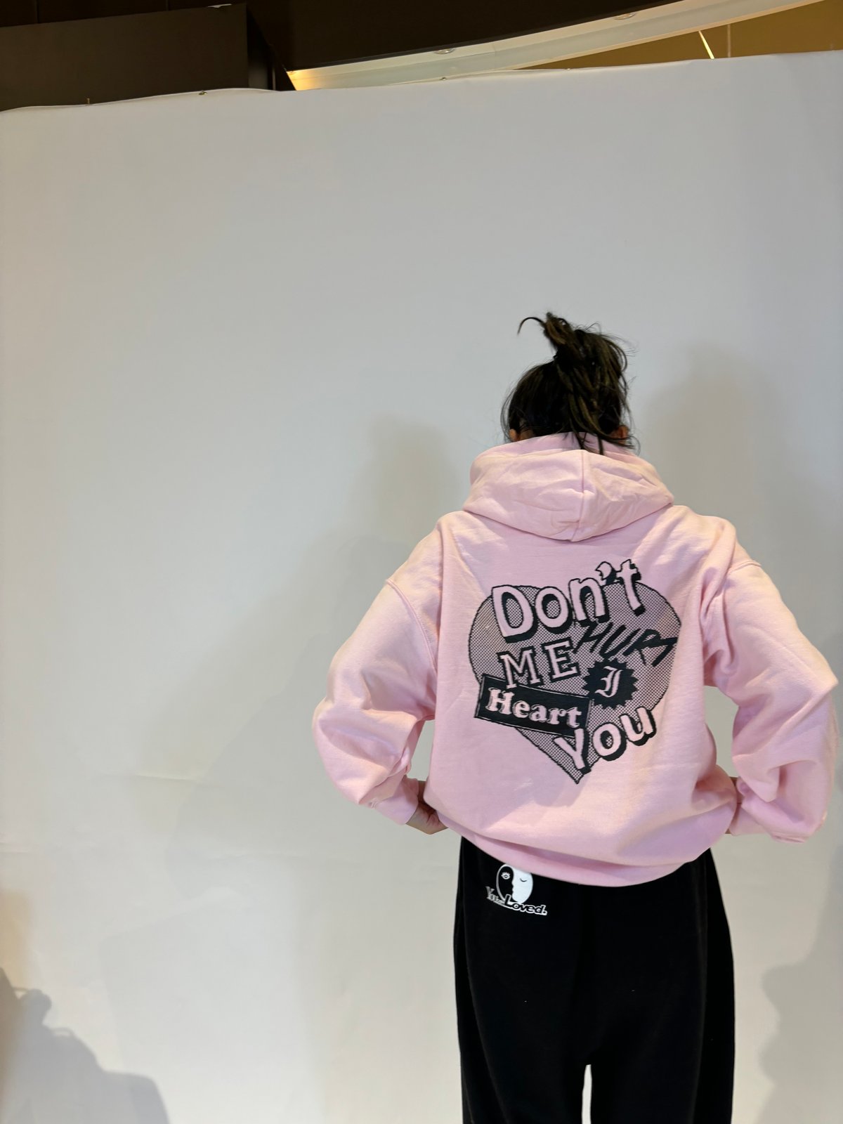 DHMIHY ❤︎ HOODY (BABY PINK x BLACK) | Lil Bit B