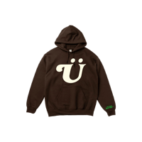 “Ü” SMILE PUFF LOGO HOODY 　(DARK CHOCOLATE x OFF WHITE)