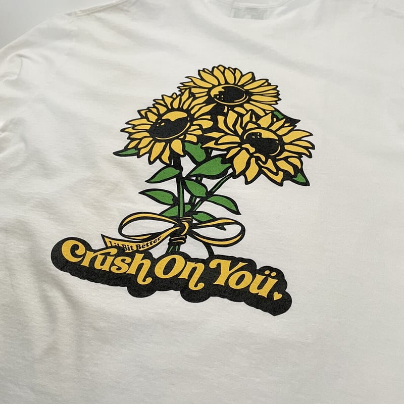 SUN FLOWER L/S TEE (WHITE) | Lil Bit Better