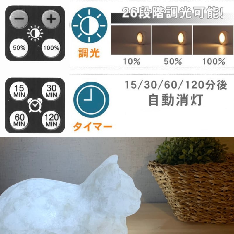 和紙猫のランプ 「NEKOのAKARI 〜丸まり〜」（1匹） | WASHI ORIORI