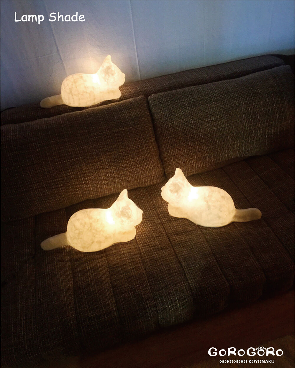 猫のランプ　猫　照明 和紙猫のランプ 「NEKOのAKARI 〜伏せ〜」（1匹） | WASHI ORIORI