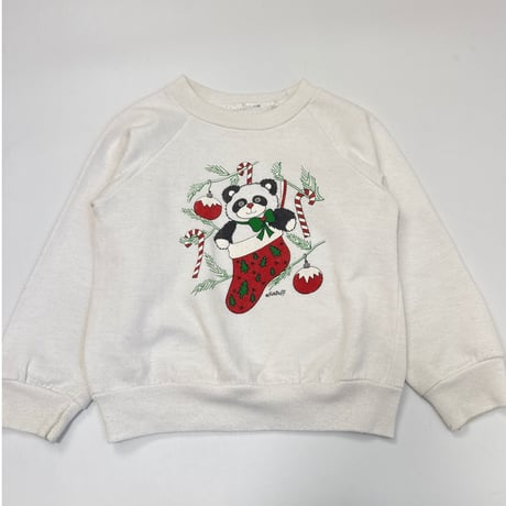 Vintage Christmas panda raglansweat 100
