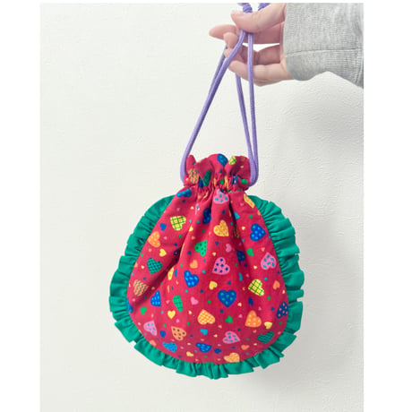 Heart pouch ❤️vtg fabric