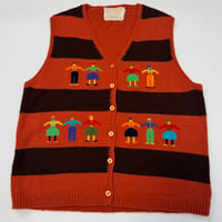 Brown knit vest 140