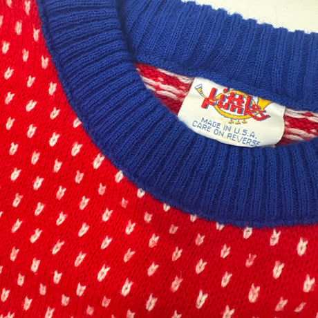 Vintage Red Nordic Sweater  110