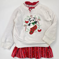 Vintage Christmas panda raglansweat 100