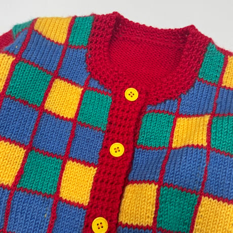 Color block handmade cardigan 100