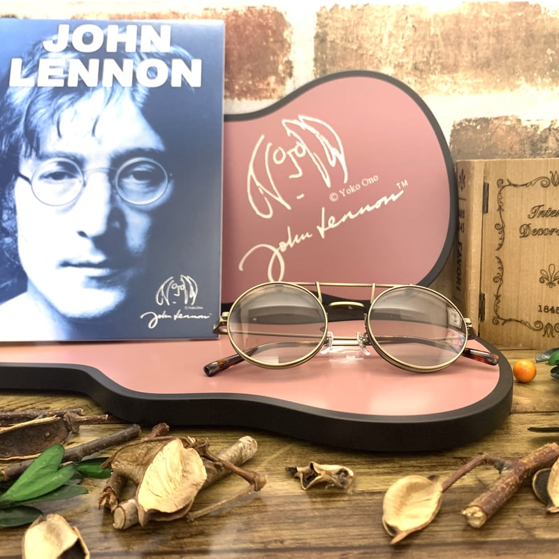 【希少】 美品 John Lennon ジョンレノン サングラス JL-30 サングラス レディース メンズ 薄い色 跳ね上げ ダブルレンズ ブランド