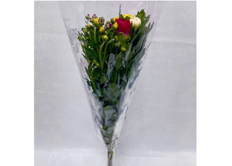 【 9月お彼岸 】5本組仏花束　60束入　スリーブ付き【335円/束】T-5N-1