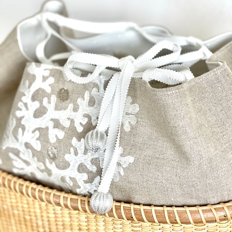 ピコット　サンゴ刺繍　Lサイズ