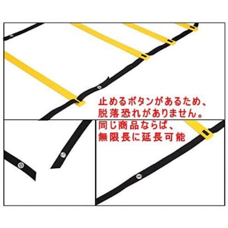 ラダー　６mｘ１2本（バック付き）ボタンあり　黄黒