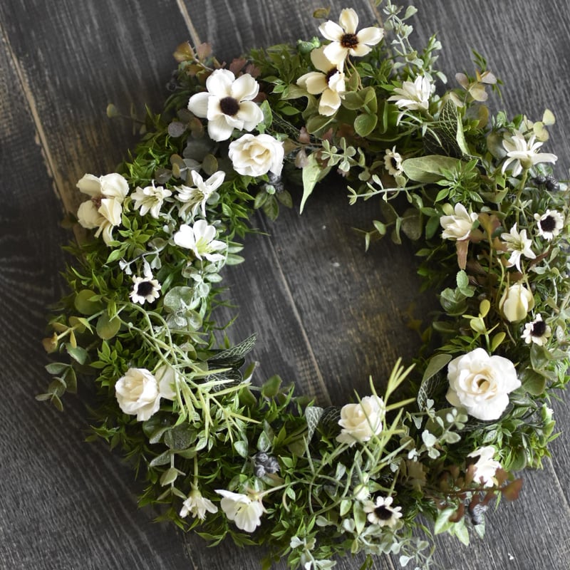 専用❁︎アーティフィシャルフラワーリース ホワイト 