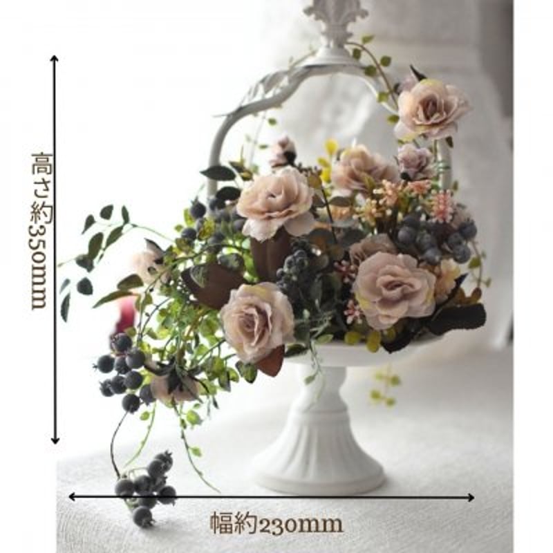 【ラスト1点限り】エレガントなアーティフィシャルフラワーのアレンジメント 商品詳細：アーティフィシャルフラワーのボックスアレンジメント