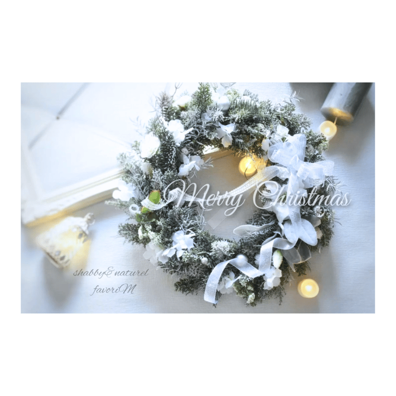 クリスマスリース】期間限定品ホワイト・アーテフィシャルフラワー