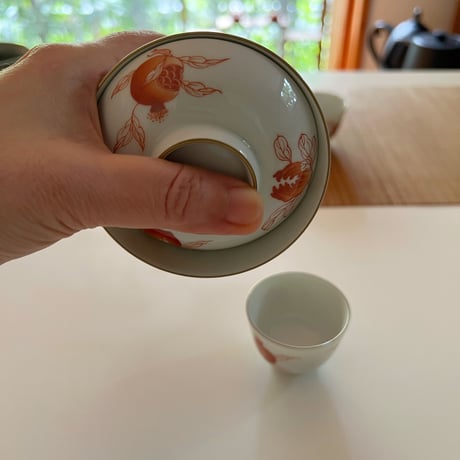 赤絵蓋碗茶杯セット