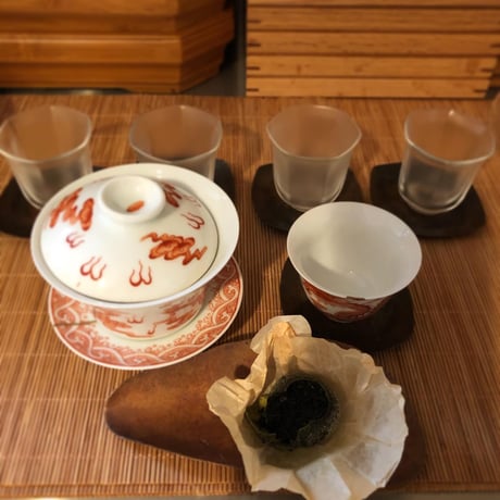 六角瑠璃茶杯