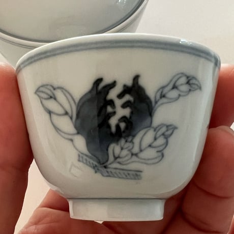 青花蓋碗茶杯セット