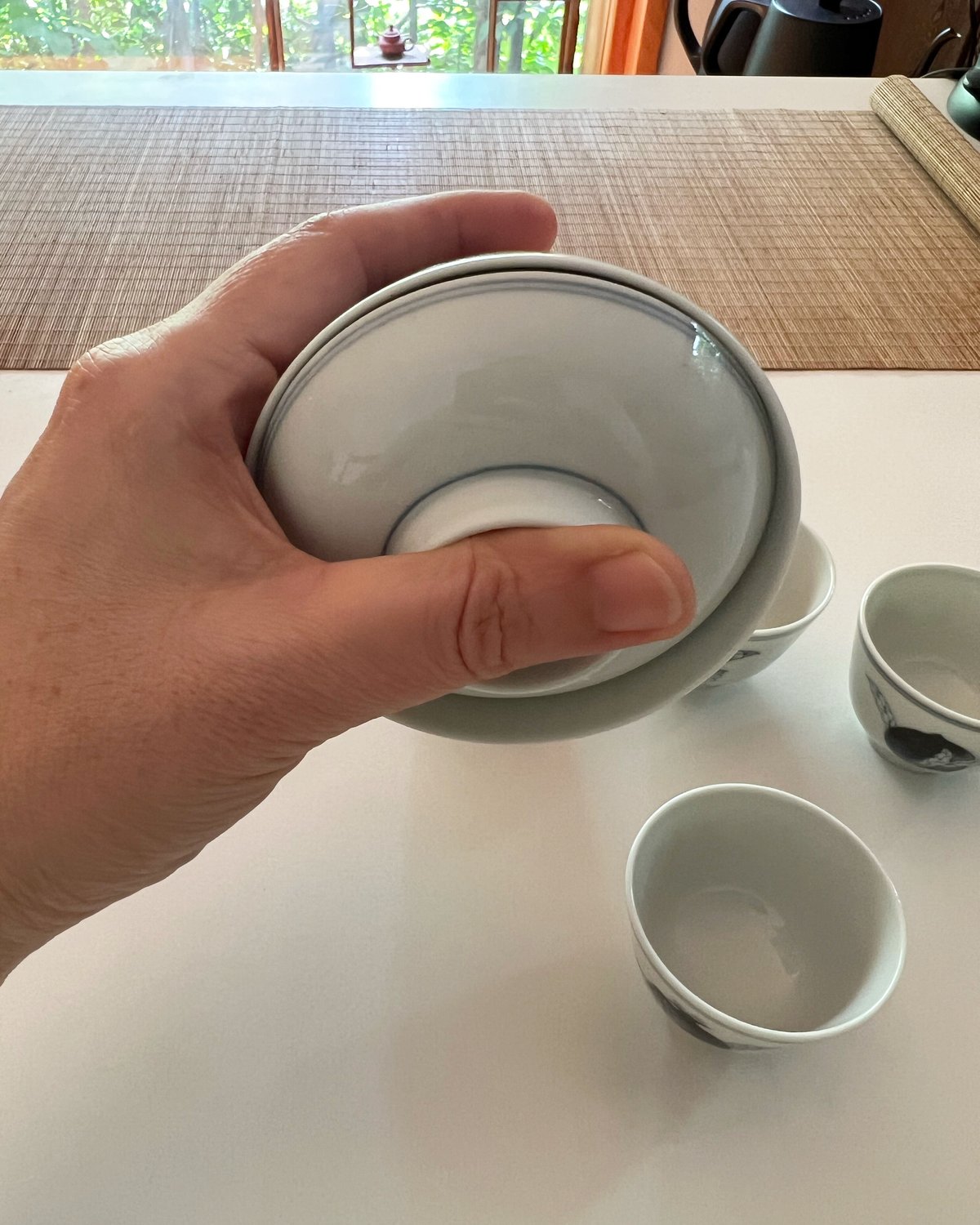 中国清時代　新渡青花茶碗16客　蓋無木箱付　東Y7-0521⭐︎2Fトヒエ 中国清時代 新渡青花茶碗16客 蓋無木箱付 東Y7-